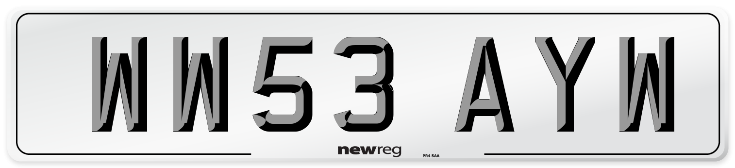 WW53 AYW Number Plate from New Reg